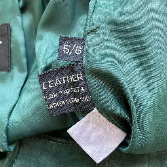 WINLIT Skirt Womens 5/6 Extra Small XS Green Suede Leather Straight Pencil VTG - Picture 7 of 7